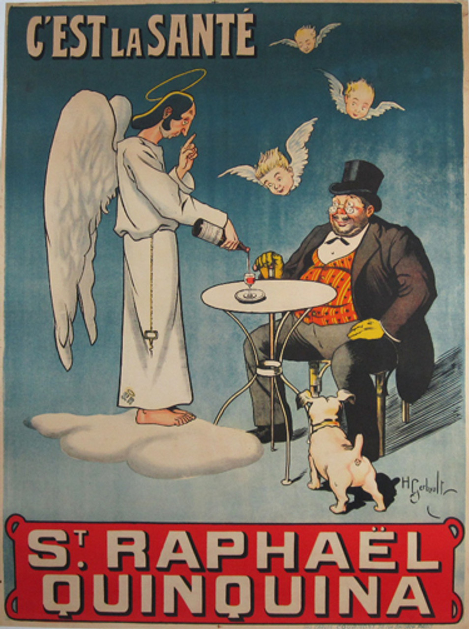 St. Raphael Quinquina original vintage French poster from 1903 by Gerbault.