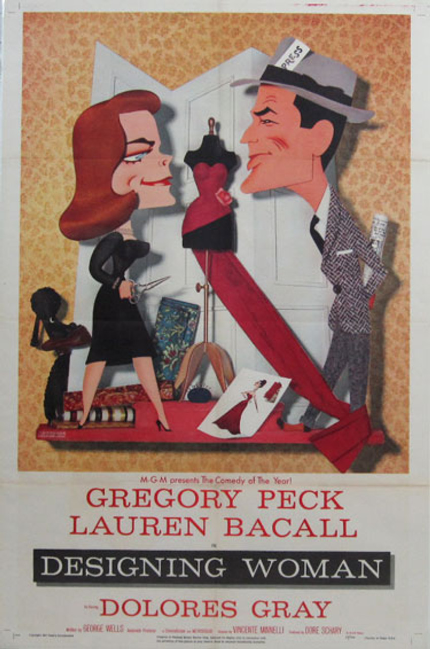 Designing Woman original american movie poster by Kapralik from 1957 USA.