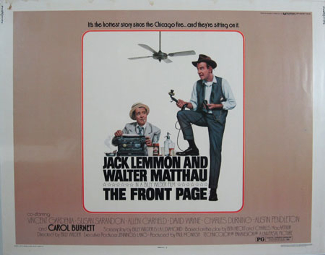 The Front Page original movie poster from 1975 USA