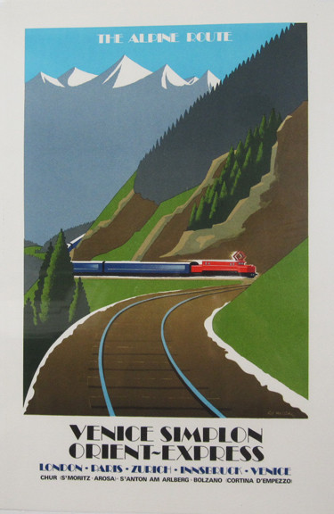 Venice Simplon Orient-Express The Alpine Route by Fix-Masseau original vintage poster from 1988 France