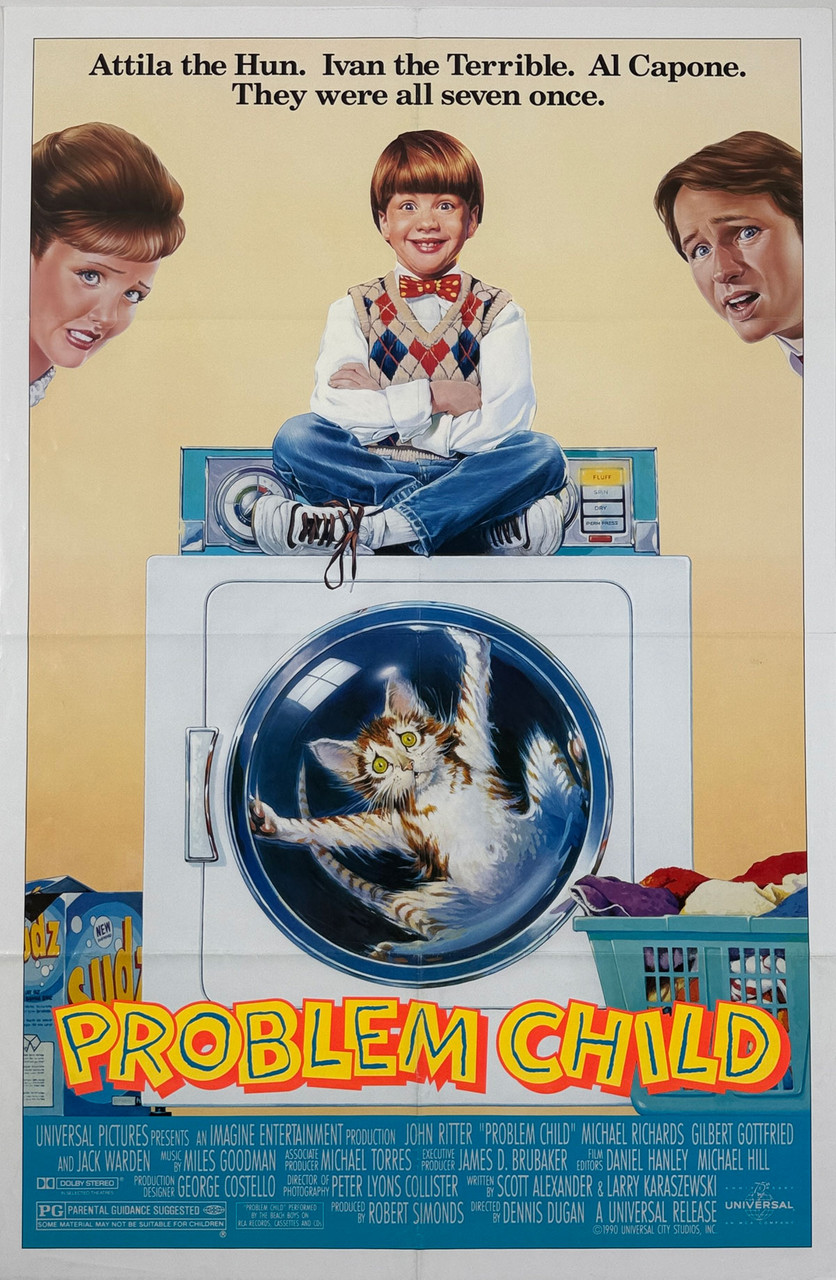 Problem Child Movie Poster Original 1990 Vintage USA Theater Use Comedy Lithograph Advertisement.