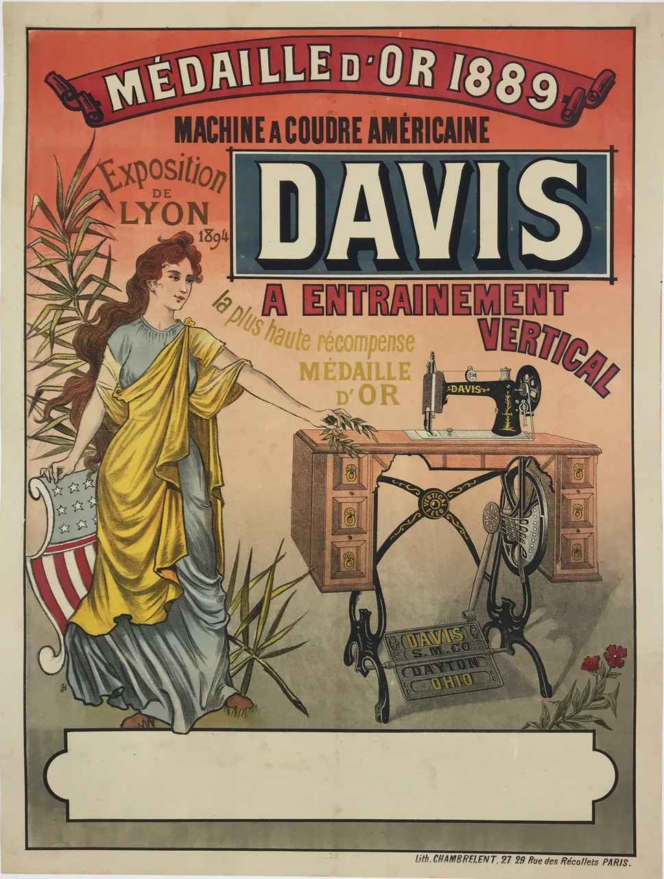 Davis Sewing Machine A Coudre Americaine Poster