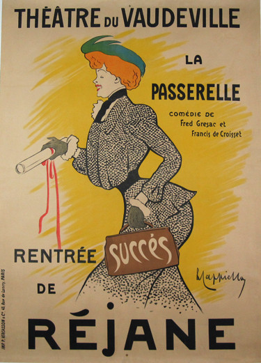Rejane Theatre Du Vaudeville by Leonetto Cappiello Original Vintage Poster from 1902 France