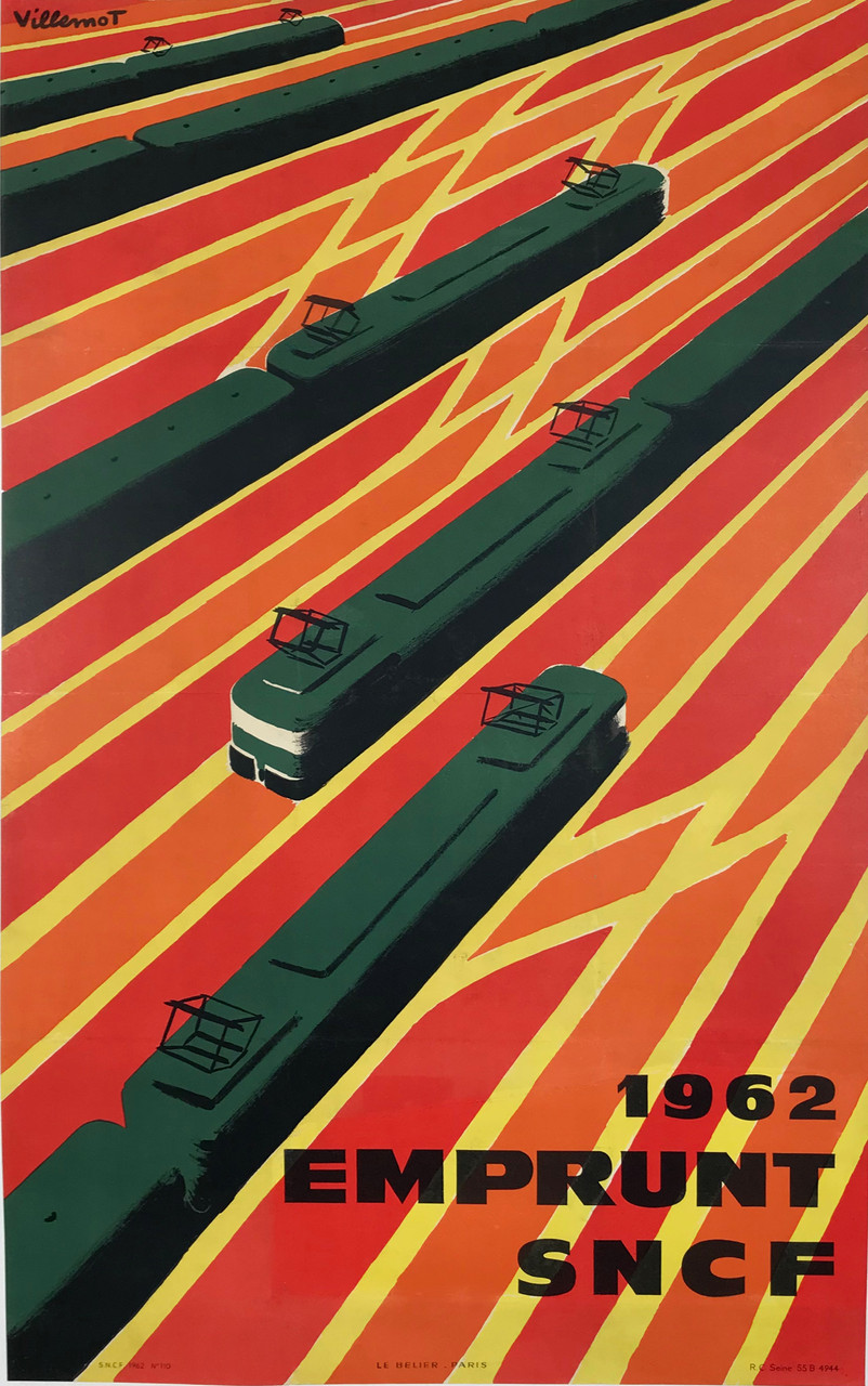 Emprunt SNCF 1962 Original Vintage French Train Travel Poster by