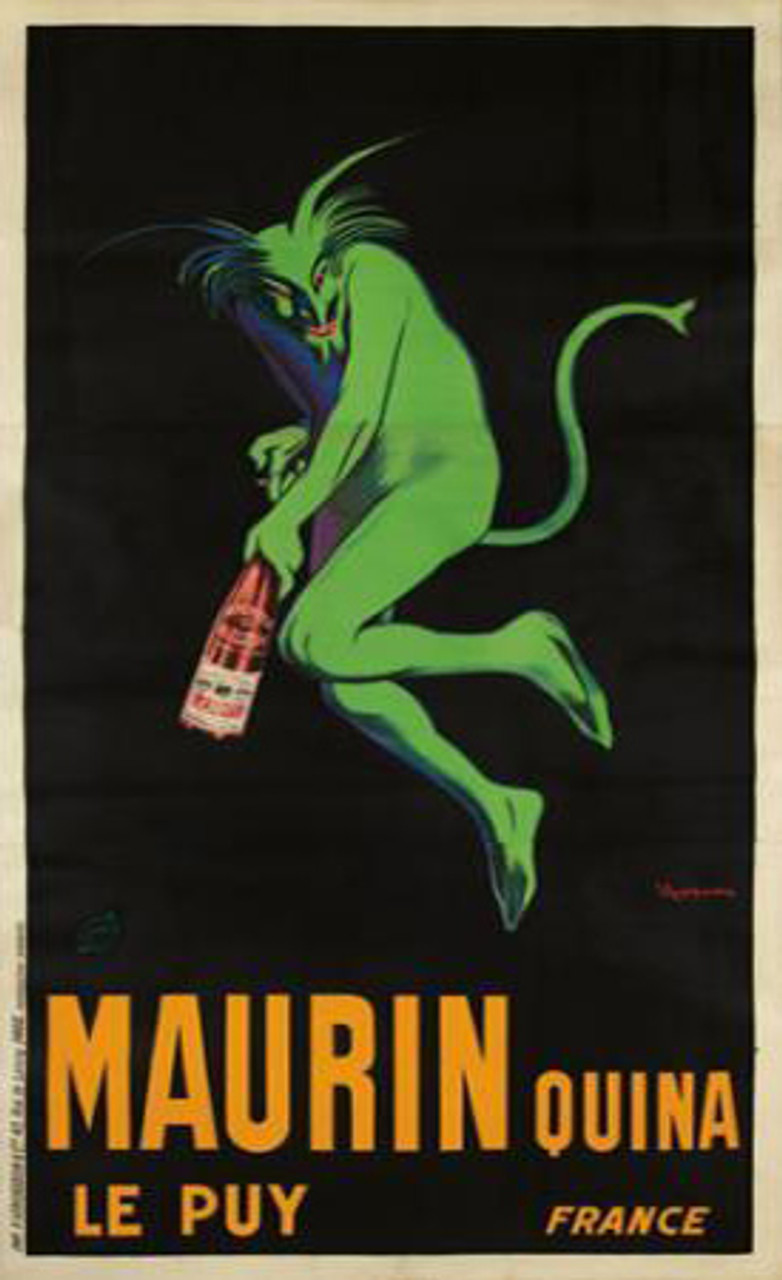 Maurin Quina Apertif Poster By Leonetto Cappiello Original 1906 Vintage French THREE SHEET Billboard Stone Lithograph Advertisement Linen Backed.