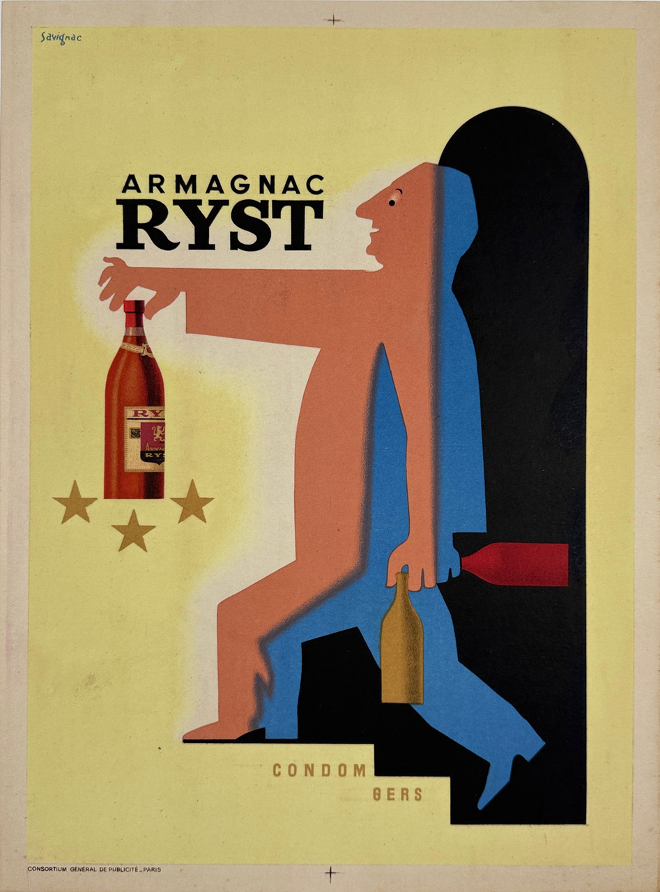 Armagnac Ryst Poster By Savignac Original 1939 French Liquor Ad