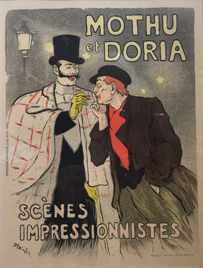 Mothu et Doria Scenes Impressionnistes Original vintage Les Maitres De L'Affiche poster Plate 46 by Theophile-Alexandre Steinlen from 1896 France