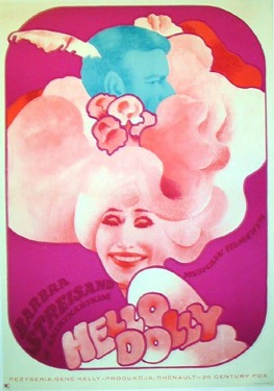 Hello Dolly original Polish poster by Maria Ihnatowicz from 1972