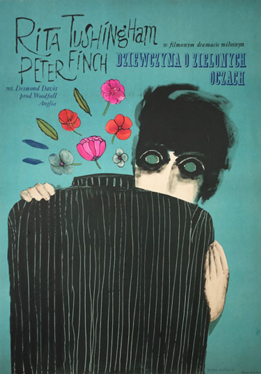 Dziewczyna o Zielonych Oczach - Girl with Green Eyes original Polish poster by Mucha Ihnatowicz from 1967.