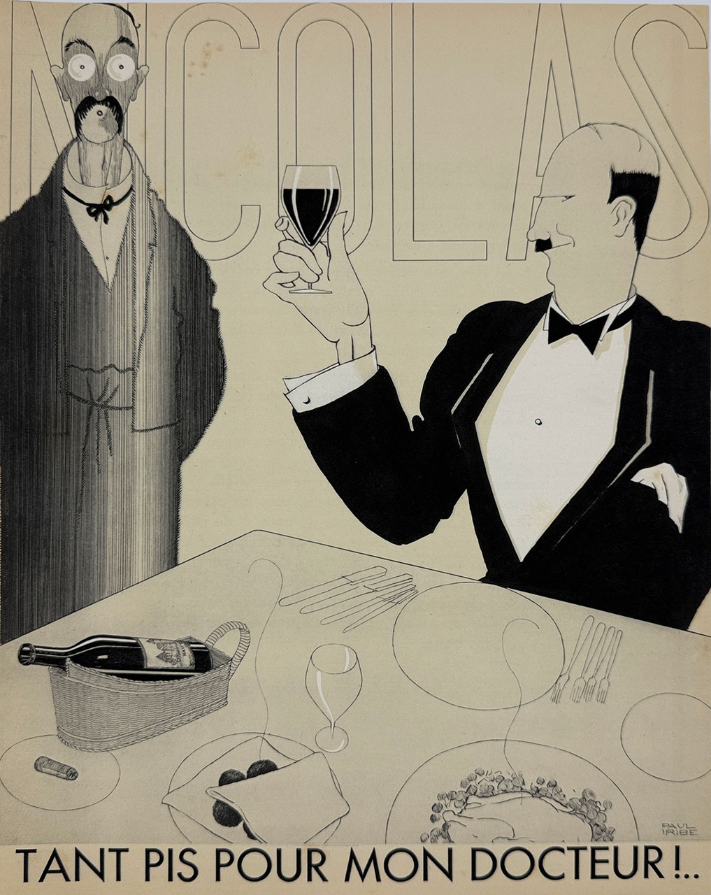 Tant Pis Pour Mon Docteur by Paul Iribe for Nicolas Blanc et Rouge Plaquette with 10 Designs Original 1930 Vintage French Advertising Lithograph.