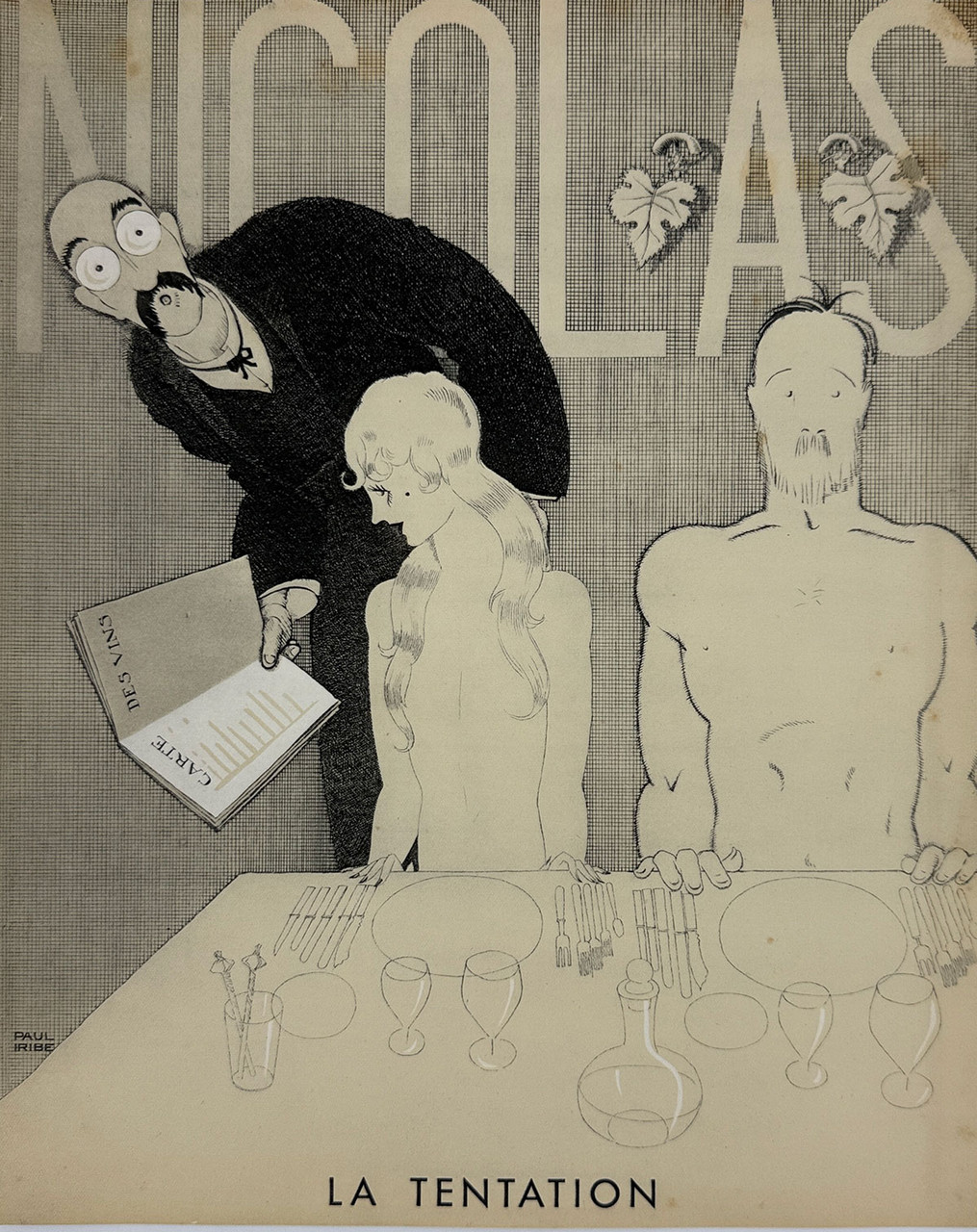 La Tentation by Paul Iribe for Nicolas Blanc et Rouge Plaquette with 10 Designs Original 1930 Vintage French Advertising Lithograph.