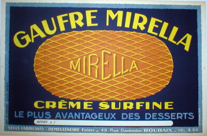 Gaufre Mirella Creme Surfine by Mirelle original vintage poster from 1926 France.