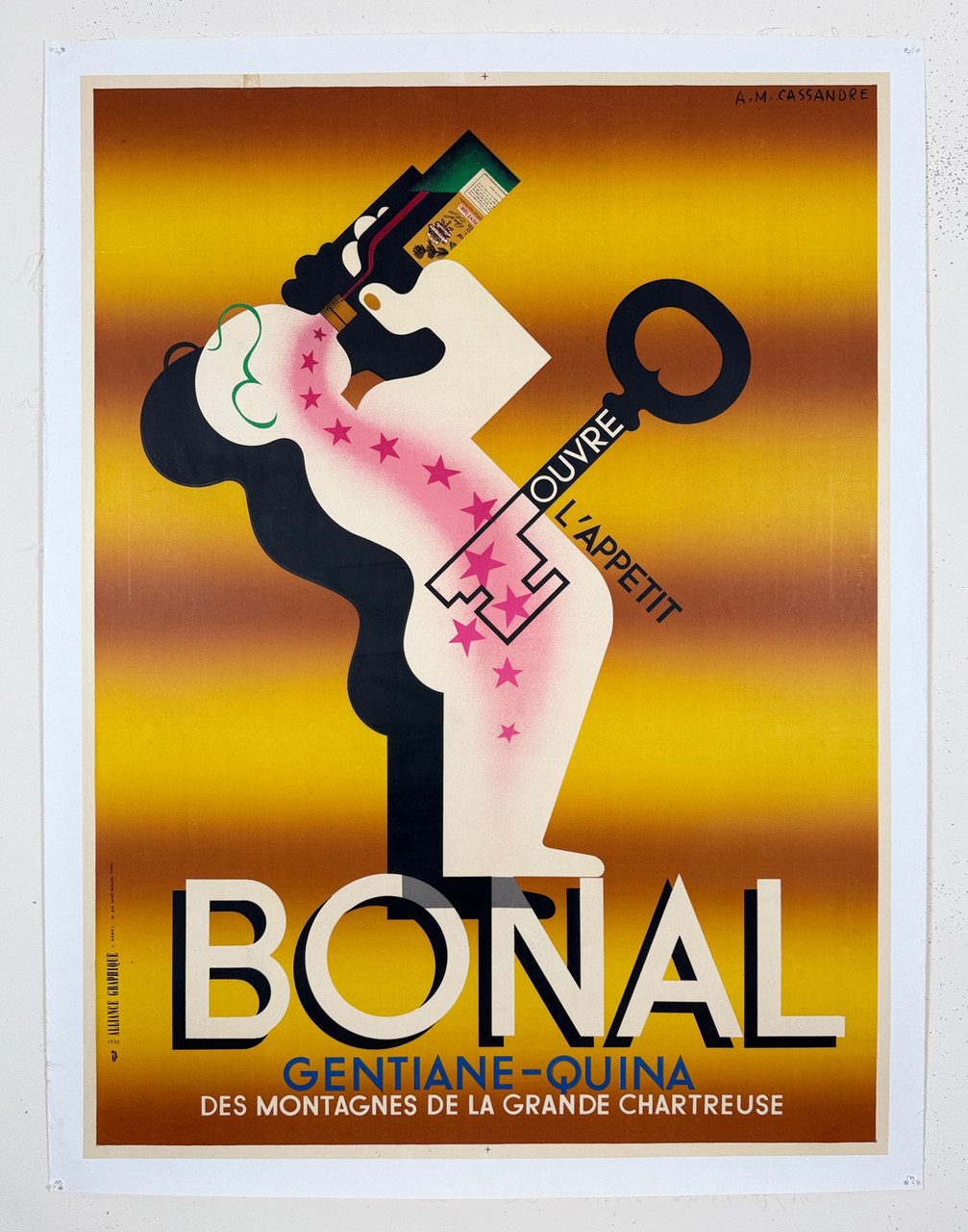 Bonal Gentiane Quina Poster By Cassandre Original 1935 French