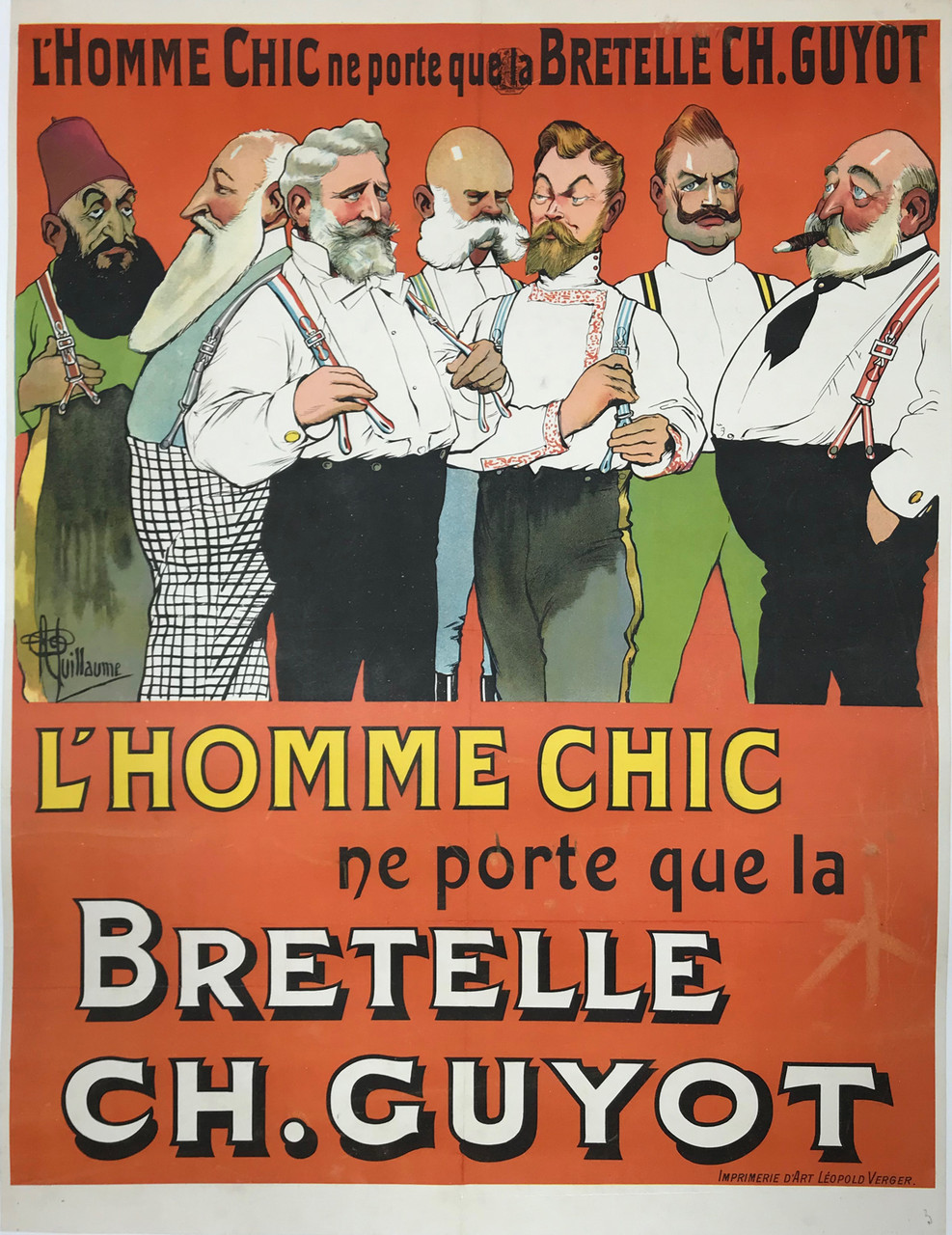 Bretelle Ch. Guyot L Homme Chic original vintage French poster product advertisement 