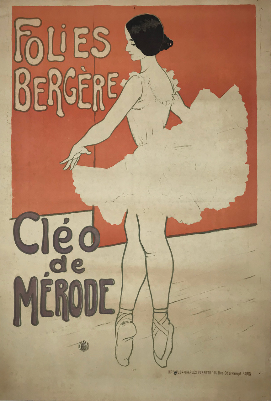 Folies Bergere Cleo de Merode original vintage poster