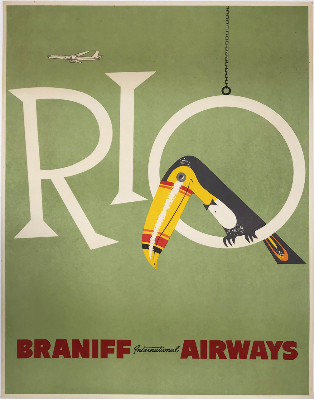 Rio Braniff International Airways Original 1960 Travel Poster