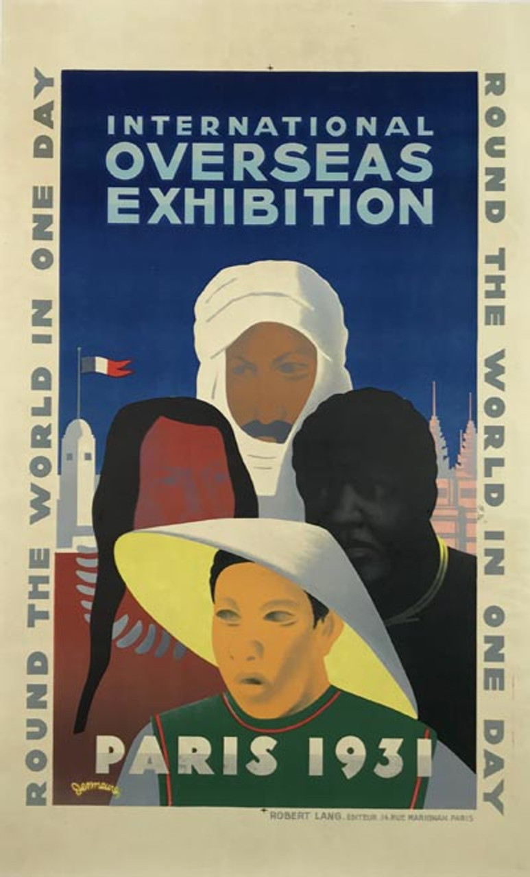 International Overseas Exhibition Paris 1931 original vintage poster by Jean Victor Desmeures.