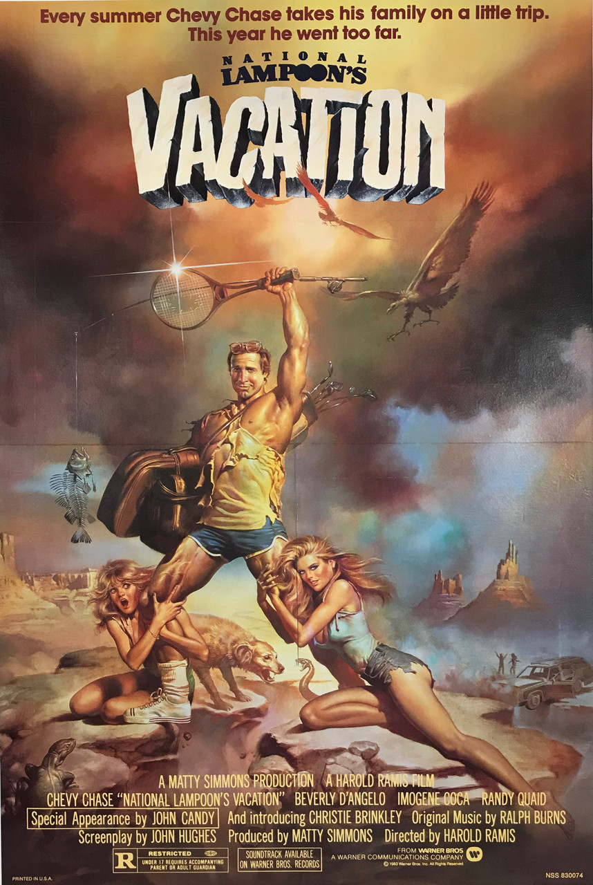 National Lampoons Vacation by Boris Vallejo Original 1983 Vintage American Release Studio Style NSS 1-Sheet Theatrical Use Movie Poster Linen Backed.