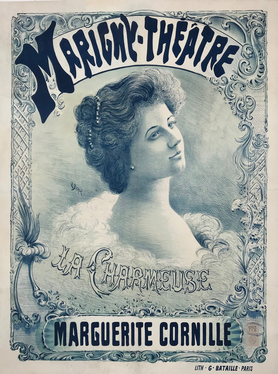 Marigny-Theatre La Charmeuse Original French Vintage Poster by L. Berge.