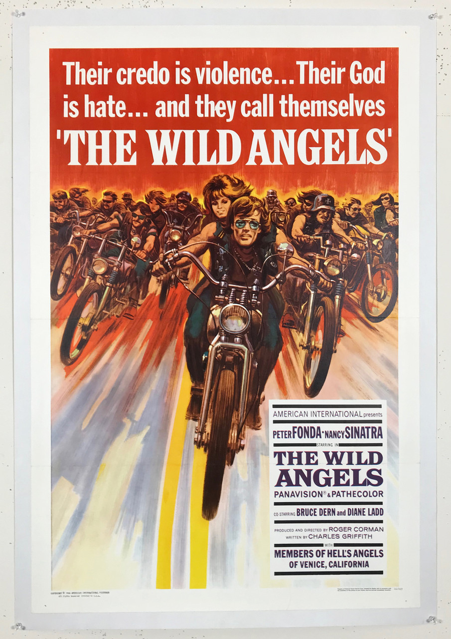 The Wild Angels Original 1966 Vintage American Theatrical Use Cinema House Advertisement Offset Lithograph Poster Linen Backed.