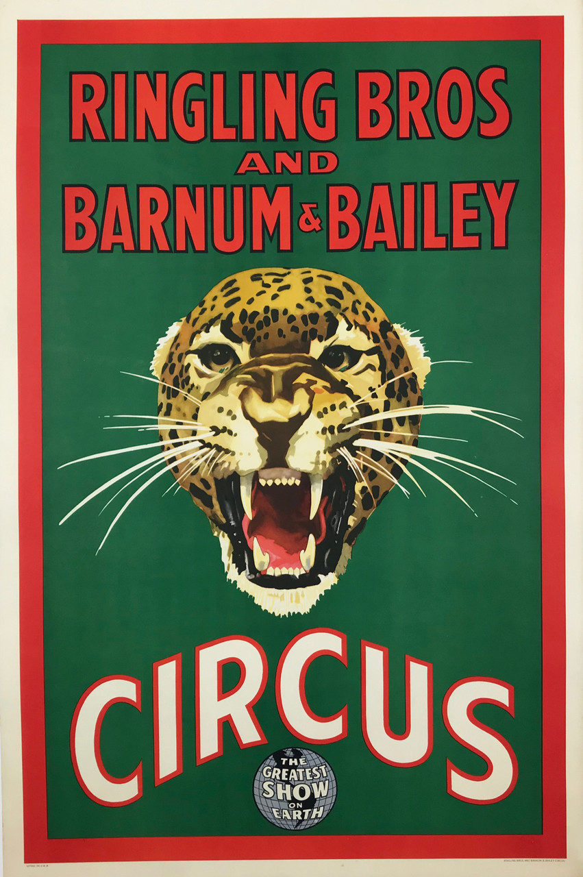 Ringling Bros and Barnum & Bailey Circus Jaguar Poster Original