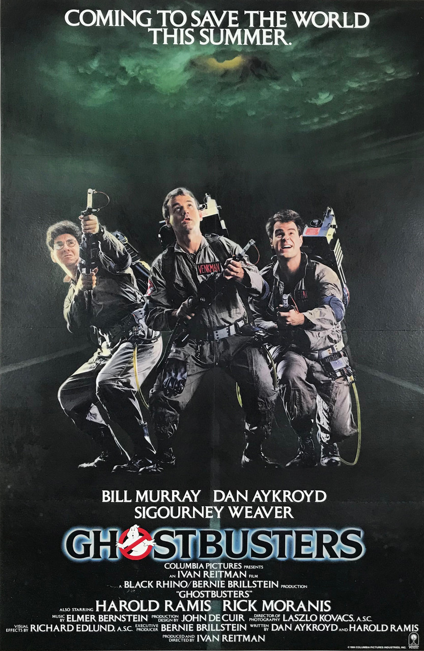 Ghostbusters Original 1984 Vintage American Release One Sheet Advance Theatrical Use Movie Poster Linen Backed. 