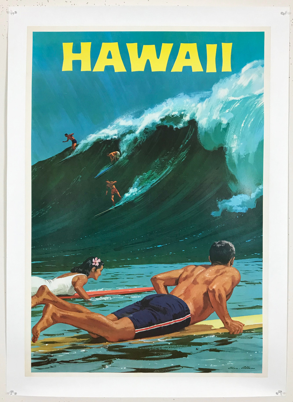 映画「ハワイ」オリジナルUS版インサートサイズポスター Hawaii Surfing by Charles 