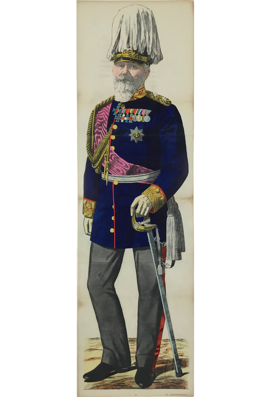 William II of Wurttemberg No. 165 Wissembourg Poster Original 1890 Vintage Alsatian Germany Stone Lithograph Linen Backed.