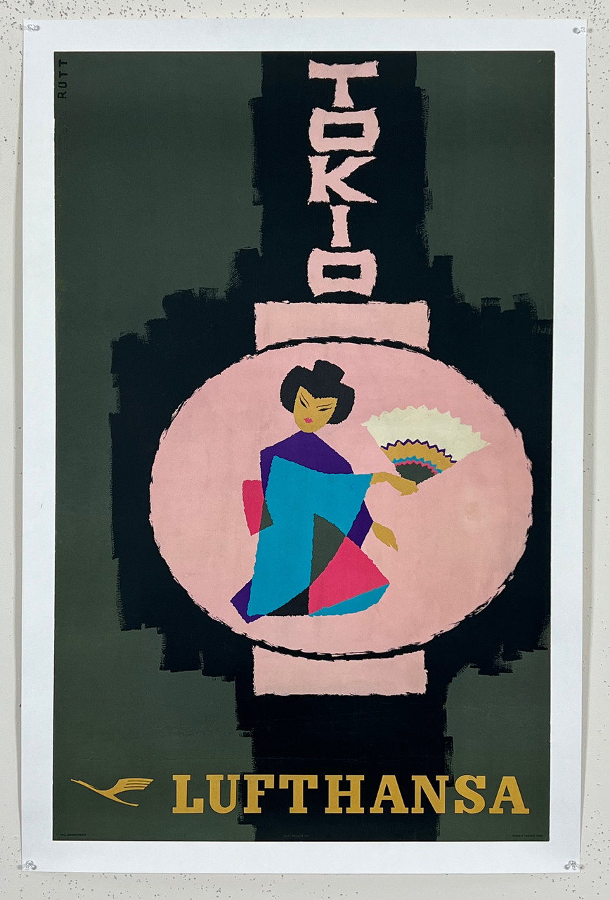 Tokio Lufthansa Poster by Rott Original 1960 German Passenger