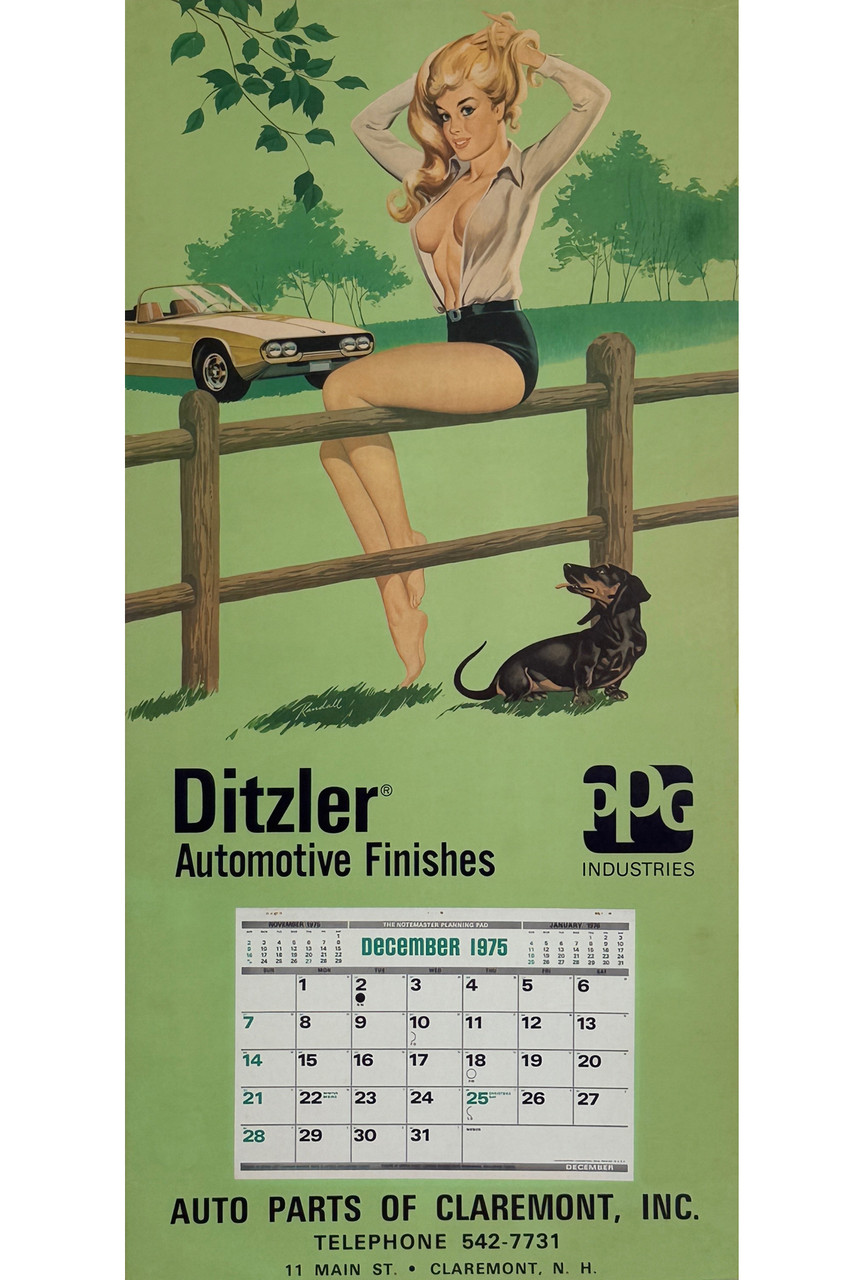 Ditzler Automotive Finishes Pin Up Calendar Poster by Randall