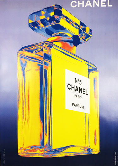 Chanel No5 Parfum (purple/blue) original 2001 French perfume advertisement.