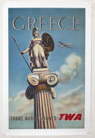 Fly TWA Greece Athena Goddess of War