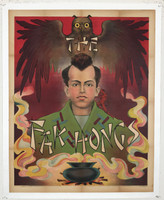 The Fak Hong (OWL) Original 1920 Vintage Spanish Magic Performer Stone Lithograph Poster Linen Backed.