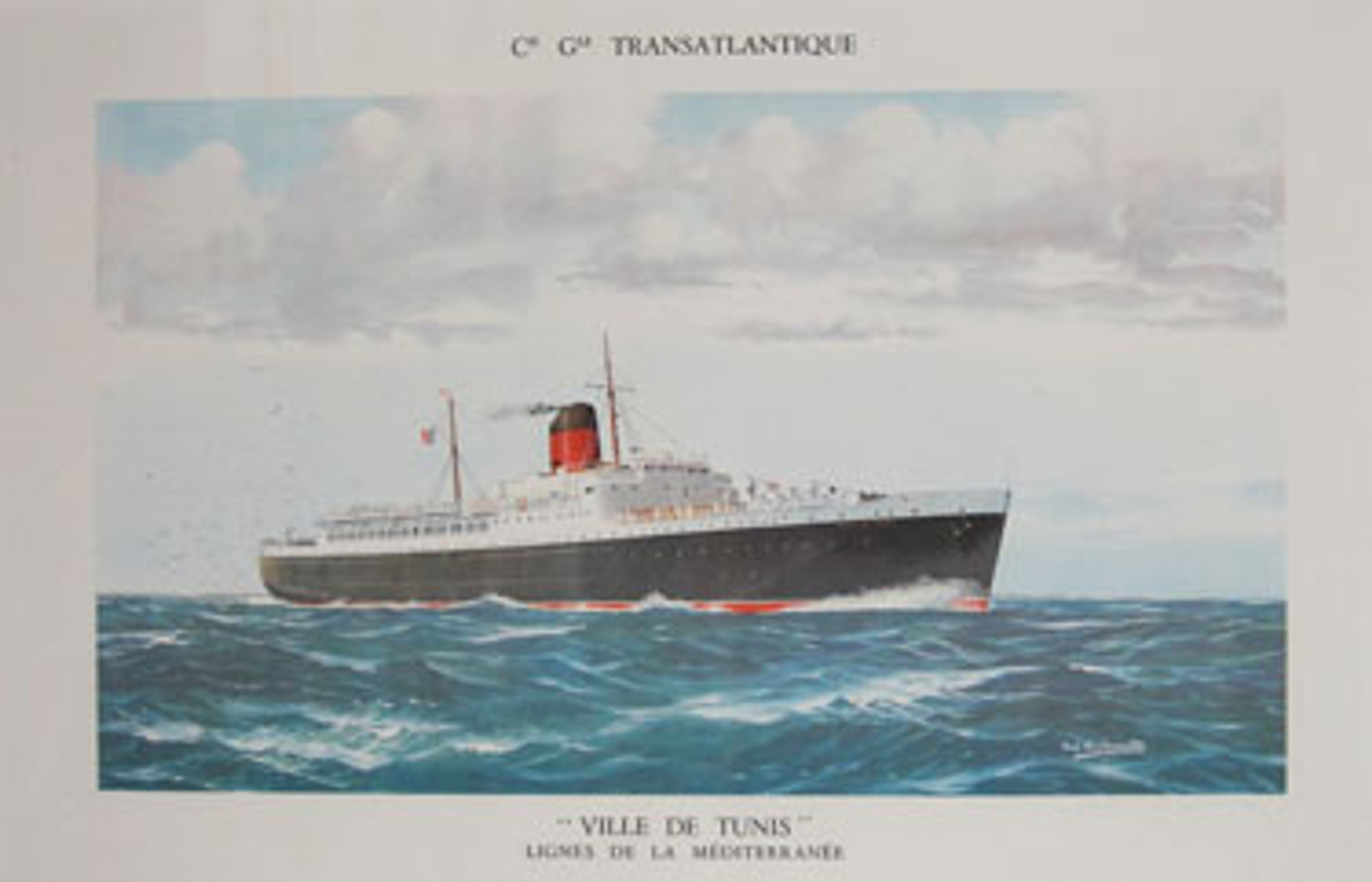 Cie Gle Transatlantique original vintage poster