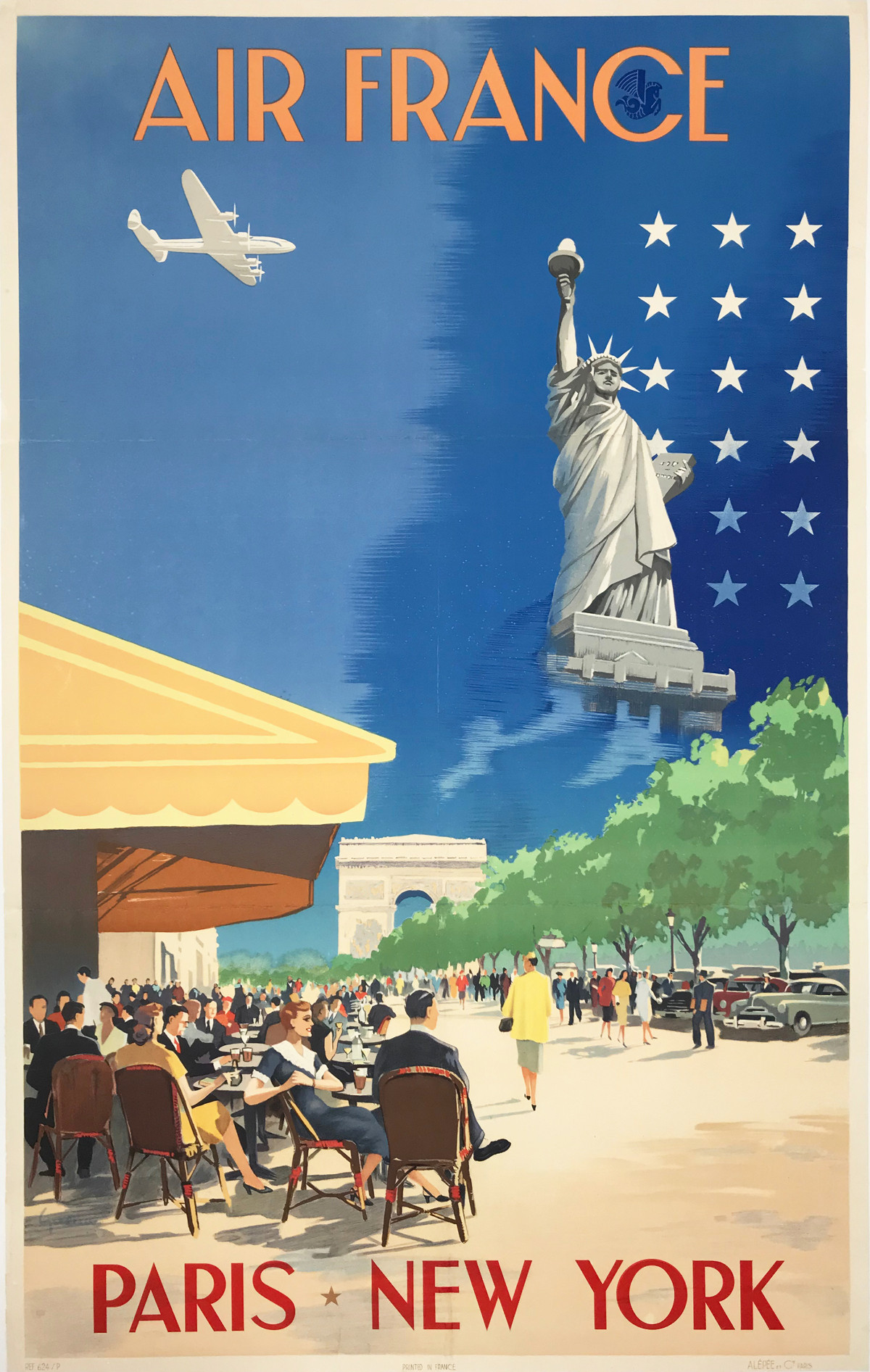 Menu Air France Collection – Affiches New York Paris Boeing 747 – Vintage
