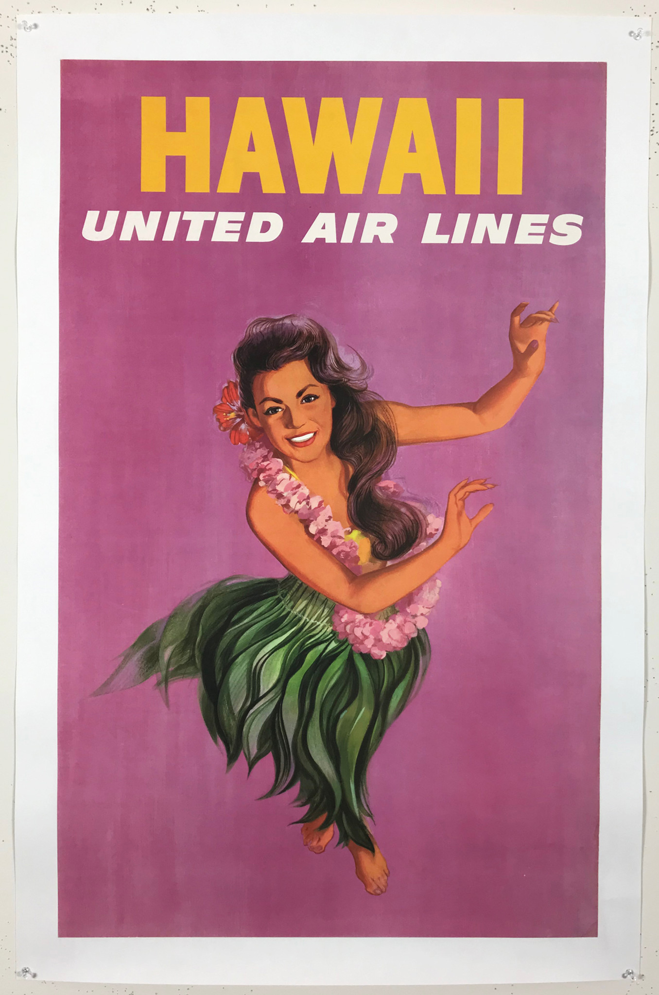 Hawaii United Air Lines by Stan Galli Original 1960 Vintage