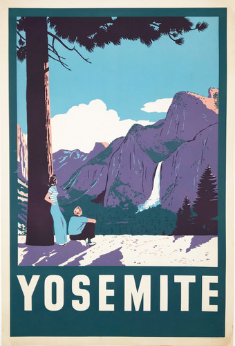 Yosemite Original 1935 American National Park Travel poster