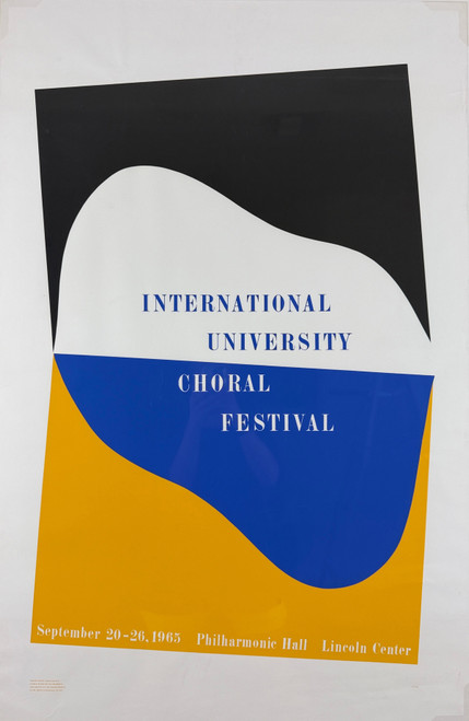 International University Choral Festival Poster By Charles Hinman Original 1965 Vintage American Choir Exposition Silkscreen Advertisement.