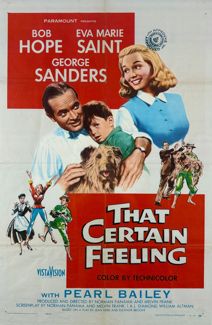 That Certain Feeling Movie Poster Original 1956 Vintage USA Theater Use Lithograph Film Advertisement.