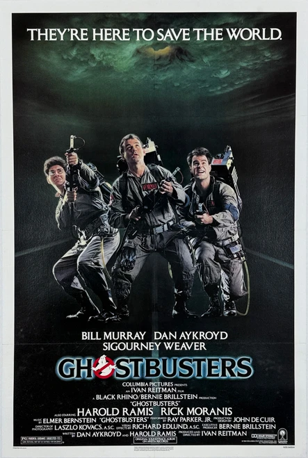 Ghostbusters Poster Original 1984 Vintage USA One Sheet Theatrical Use Movie Lithograph Advertisement Linen Backed.
