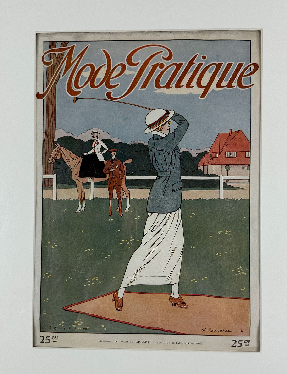 Mode Pratique Complete Magazine By Touraine Original 1914 Vintage French Fashion Advertisement.