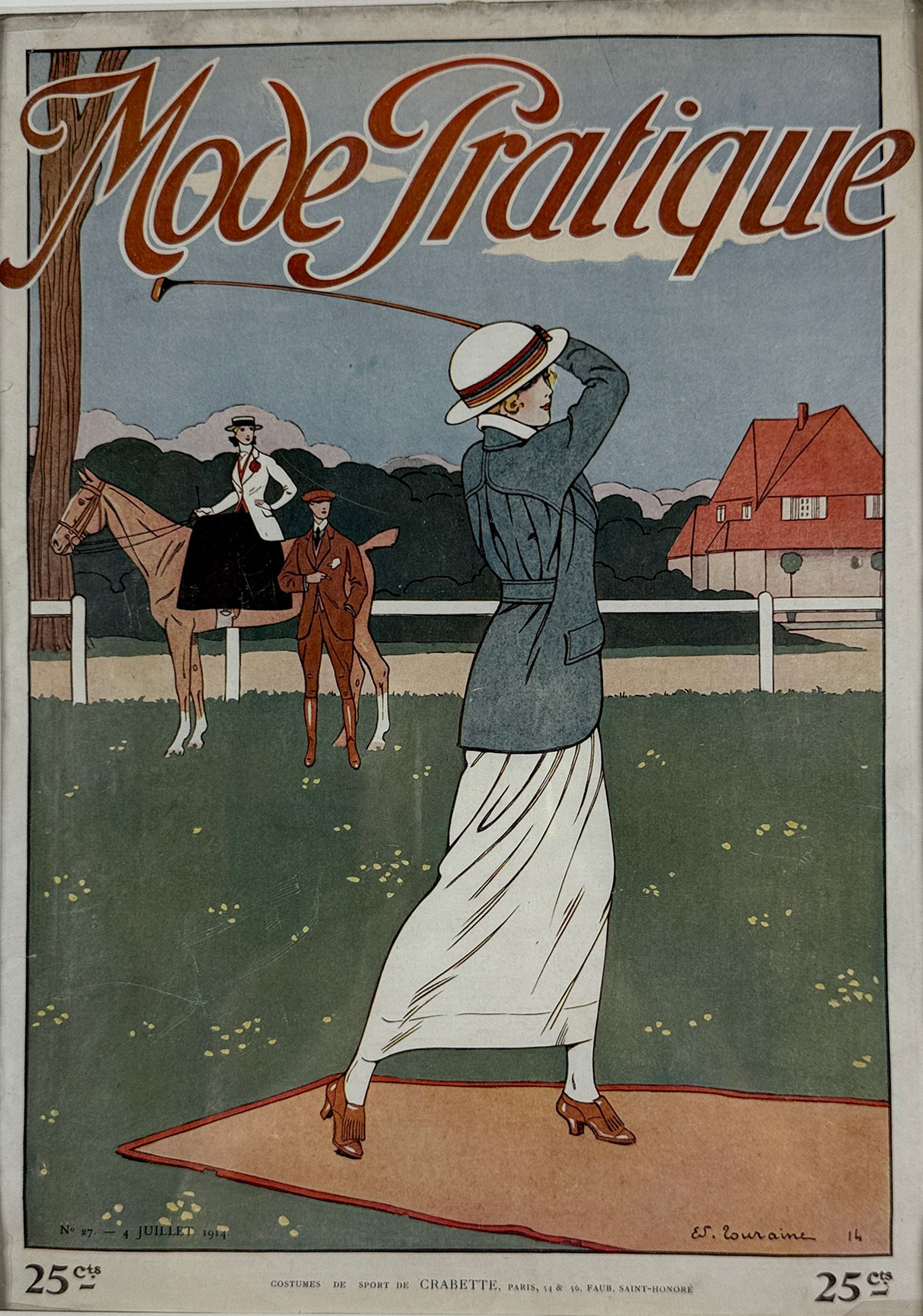 Mode Pratique Complete Magazine By Touraine Original 1914 Vintage French Fashion Advertisement.