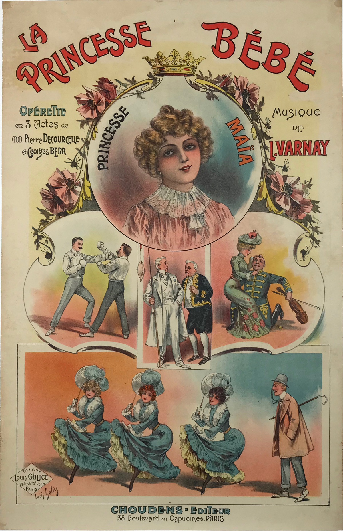 La Princesse Bebe Operette Original Vintage Poster by Louis Galice from 1894 France