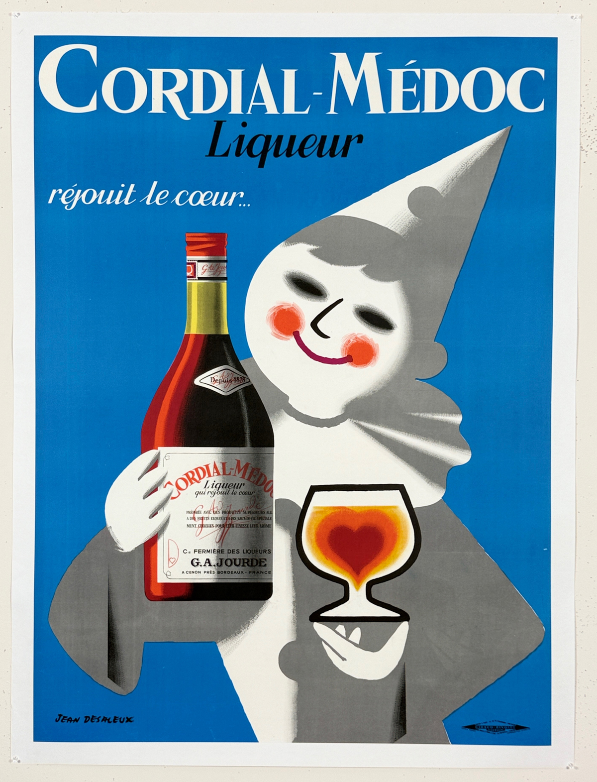 Cordial Medoc Liqueur Poster by Desaleux Original 1955 French