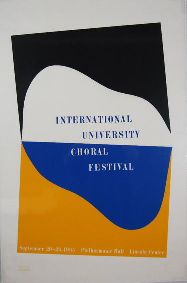 International University Choral Festival original vintage poster by Charles Hinman from 1965 USA