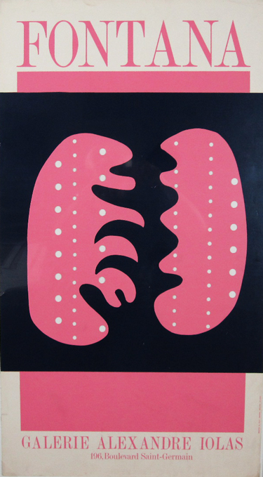 Fontana Galerie Alexandre Iolas - Exhibition poster #2 original vintage poster by Didone - Bollatte Printing from 1965 Italy