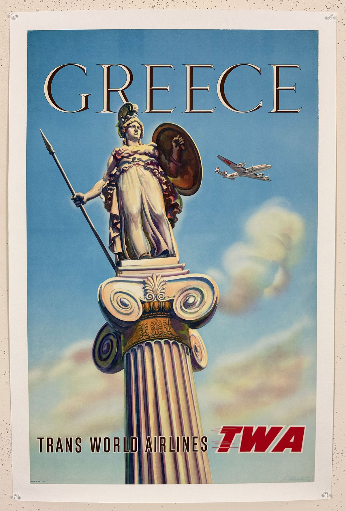 Fly TWA Greece - Lockheed Constellation