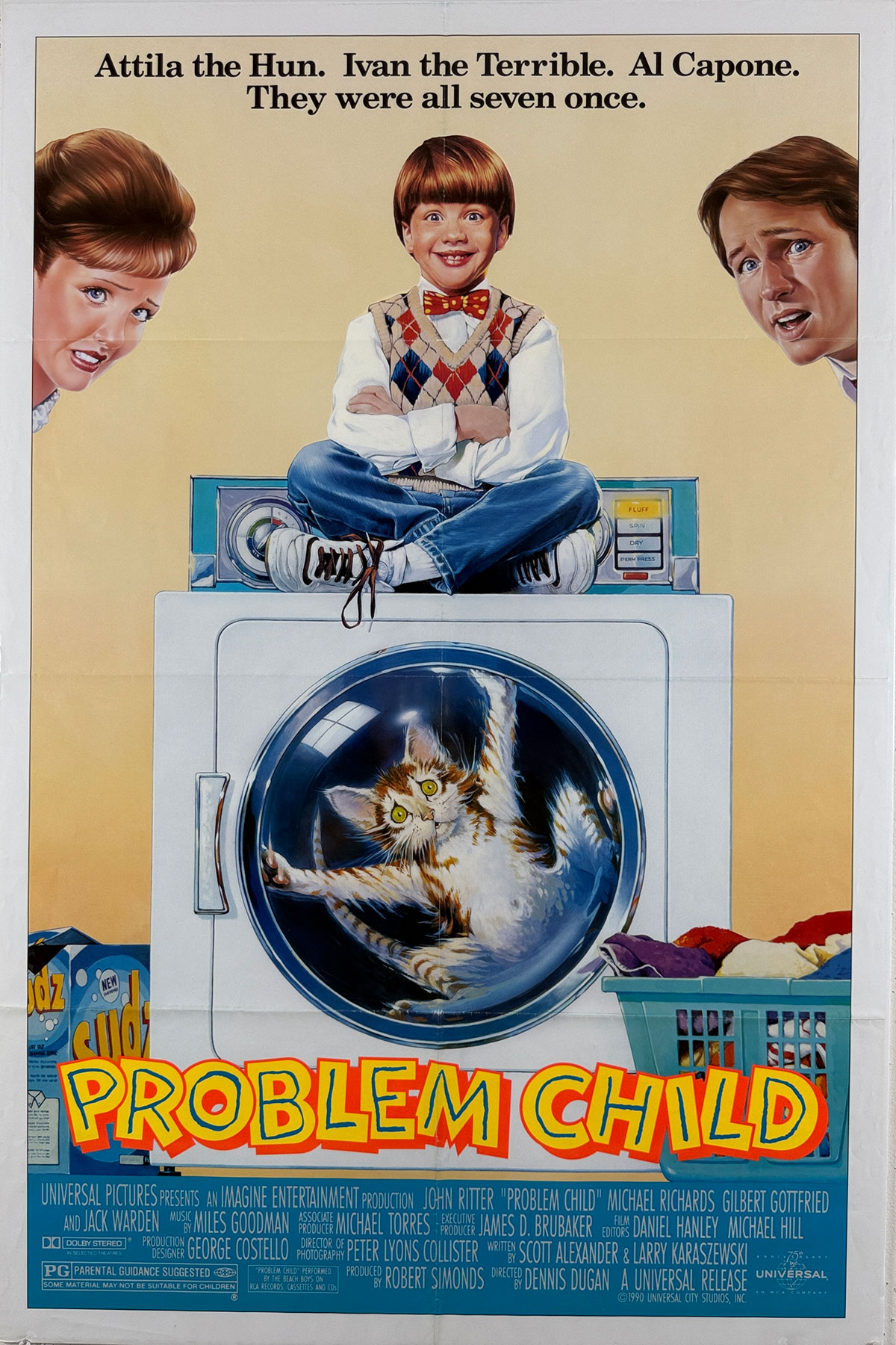 Problem Child Movie Poster Original 1990 Vintage USA Theater Use Comedy Lithograph Advertisement.