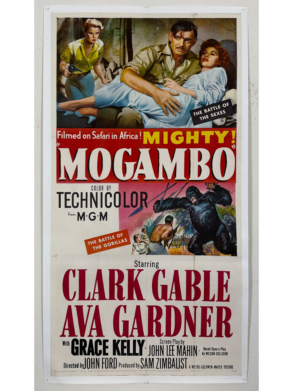Mogambo Movie (41" X 81") 3- Sht Linen Backed