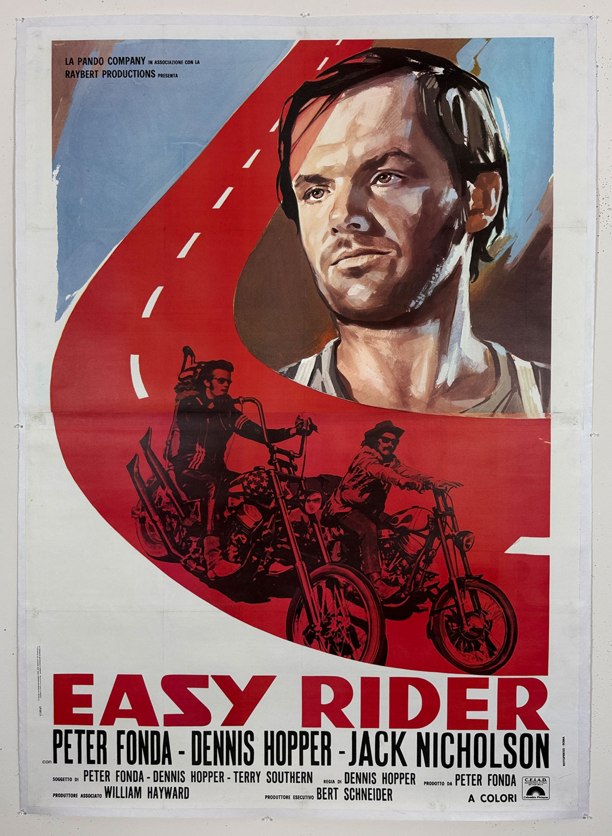 Easy Rider Movie (2-Sheet) Italian Release Linen Backed